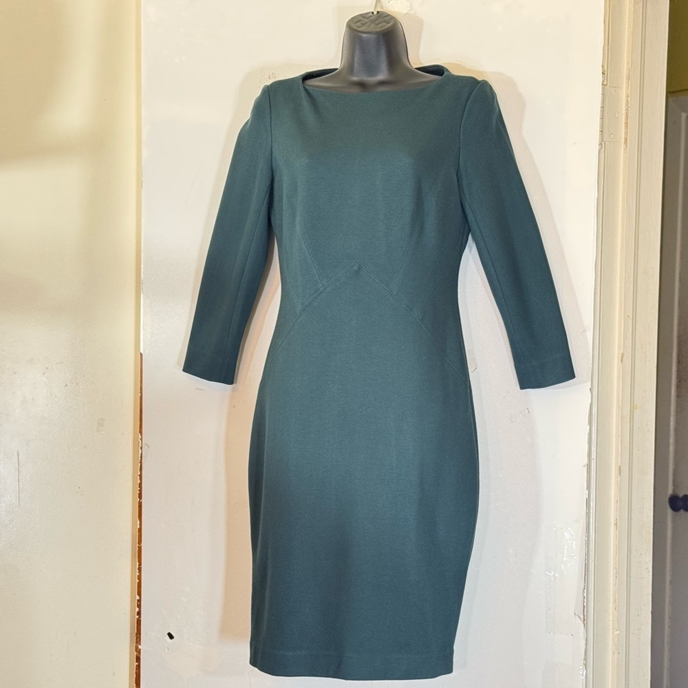 MM.LaFleur Teal Boat Neck Sheath Dress – Size 4 Workwear Chic